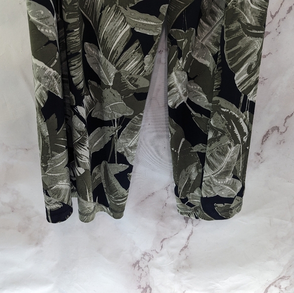 GILI Pants Womens XL P Green Wide Leg Palazzo Resort Hawaiian Floral Botanical - Picture 9 of 14